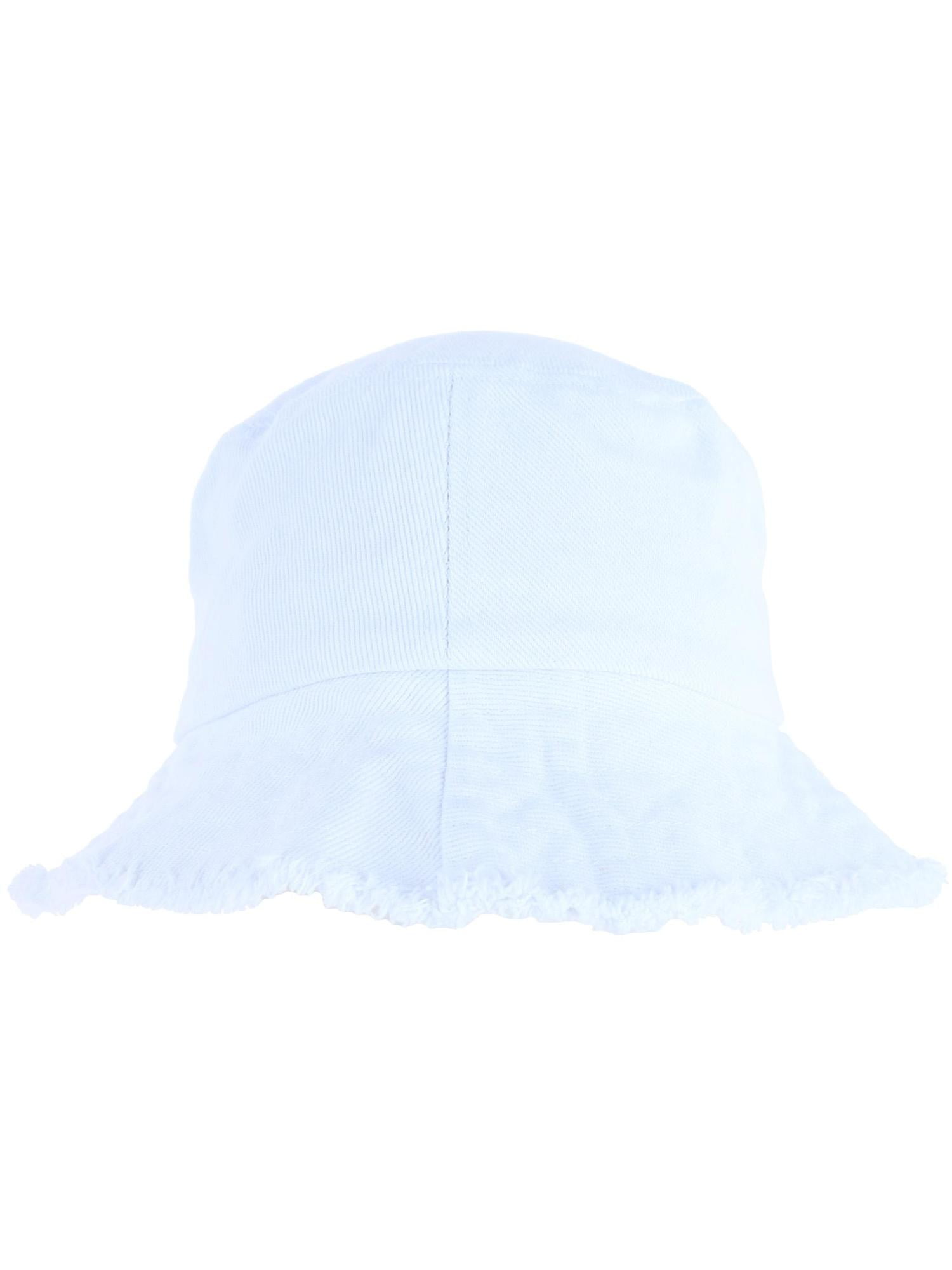 Distressed Bucket Hat with Frayed Edges 