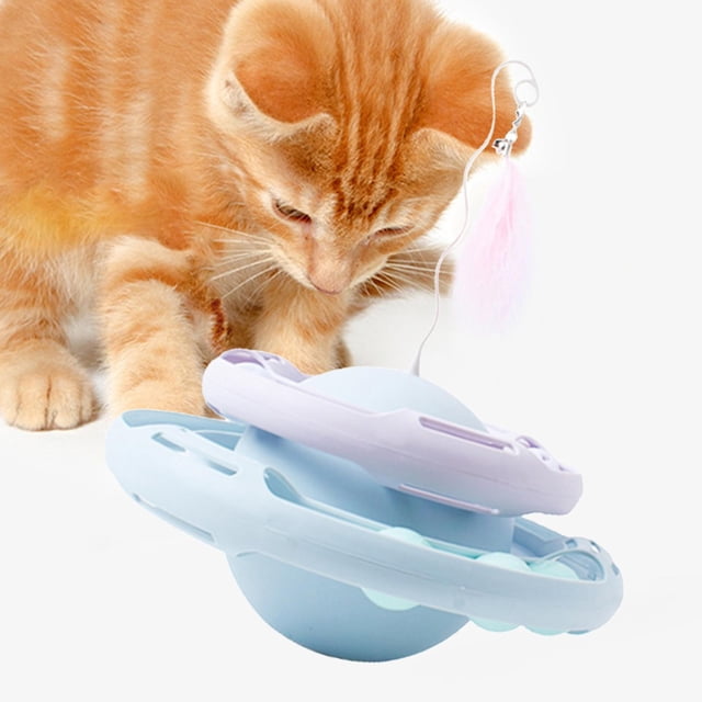 Juguete Interactivo Perros, Juguete para Mascotas, Rodante de , Estimulador de de , Juguetes de Varita de Plu - Azul púrpura Colco Juguetes para gatos