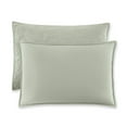 thumbnail image 2 of Beautiful 100% Cotton Floral Stitched Sage Green Sham Set, Standard/Queen, 2-Piece by Drew Barrymore, 2 of 4
