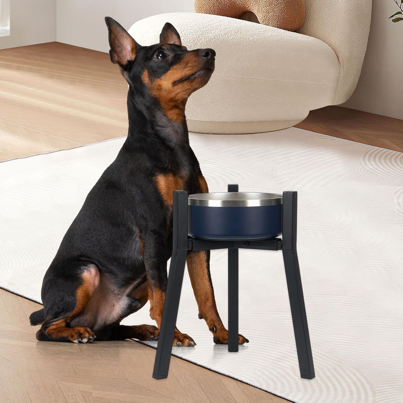 CarpNettore Dog Bowl Elevated Stand Dog Bowl Holder Anti Slip without Bowls Metal Adjustable Height Adjustable