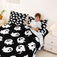 thumbnail image 3 of Homewish Classic Halloween Ghost Bed Sheets,Silhouette Spooky Pattern Full Size Sheets,Black White,4pcs,1 Flat Sheet,1 Fitted Sheet and 2 Pillowcases, 3 of 6