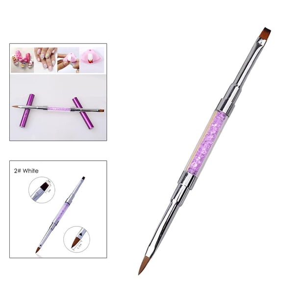 Cepillo de uñas de de imitación, cepillo de uñas 3D de doble cabeza, salón con cepillo de manicura acrílica, 18cm Macarena pinceles de uñas