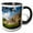 Black/White, variant on 3drose, Belize, Altun Ha. Mayan Archeological Site and Ruins., 15oz Mug