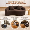 thumbnail image 5 of LY-042 Full Compression Sponge Loveseat, S-Curved Dual-Depth Sofa, Brown Chenille Modular for Small Spaces & Meditation, 400 lbs 66.9"L, 5 of 5