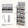 thumbnail image 3 of 5-Tier Over The Door Organizer with 10 Side Pockets, Large Behind The Door Storage, 4 Hooks Design, Door Organizer with Clear Windows for Bathroom, Bedroom, , Entryway(Grey), 3 of 7