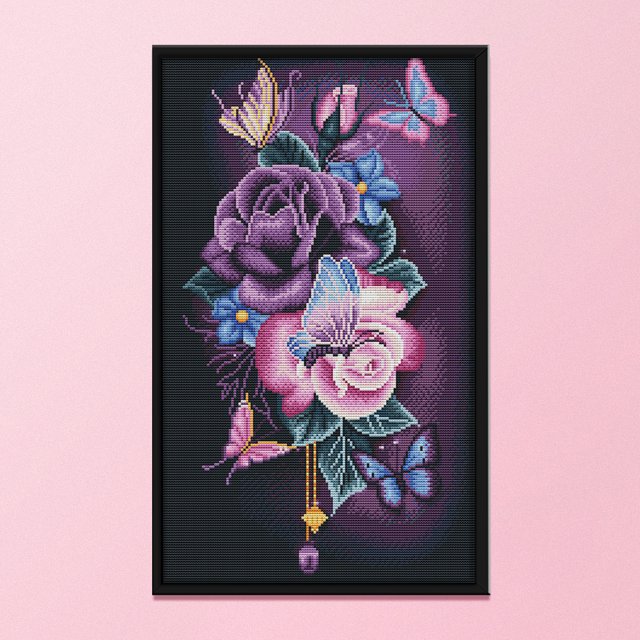 Cuadros Decorativos Kits de costura de 11CT Serie de patrones de flores manualidades Ehuebsd punto de cruz lienzo bordado estampado para decoración de pared