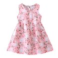 thumbnail image 1 of Girls Dresses Toddler Kids Girls Summer Sleeveless Floral Casual Dress for Beach Vacation and Daily Wear Robe Enfant Fille Light Pink 3 Years-4 Years, 1 of 4