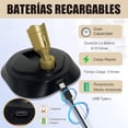 thumbnail image 4 of 2 piezas Lamparas de Pared Inalámbricas, Apliques de pared recargable con Temporizador,Temperatura de Tres Colores,Poste de Luz Giratorio de 360°,Botón y Control Remoto (2, Negro), 4 of 7