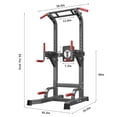thumbnail image 2 of Soges Power Tower Dip Station Pull Up Bar Workout Multi-Function Adjustable Height Strength Training Equipment for Home Gym, Black, 2 of 10