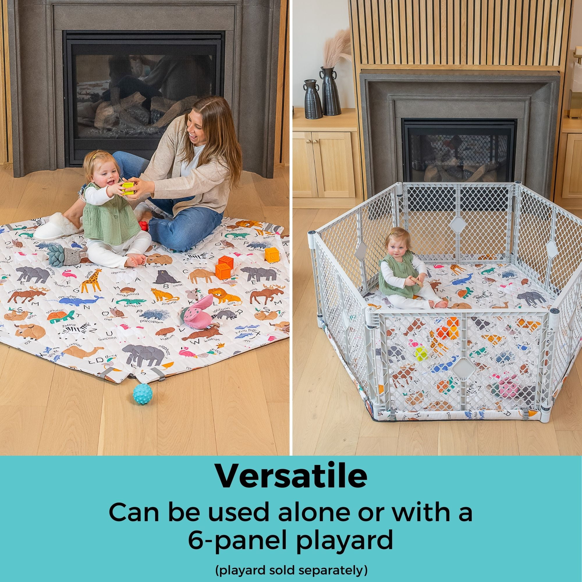 Toddleroo by North States SecureMat Playmat for Superyards, Animal Alphabet