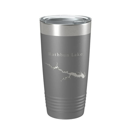 

Rathbun Lake Map Tumbler Travel Mug Insulated Laser Engraved Coffee Cup Iowa 20 oz Dark Gray