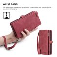 thumbnail image 6 of Allytech Detachable Magnetic Wallet Case for Google Pixel 7 Pro with Wrist Strap, Large Capacity Luxury PU Leather Card Slots Zipper Cash Pocket Shockproof Protective Wallet Case - Red, 6 of 9