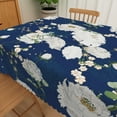 thumbnail image 5 of Mizhona Vintage White Floral Rectangle Tablecloth for Table Rustic Plants Leaves in Blue Table Cloths for Picnic Party Decor,60"× 120", 5 of 5