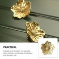thumbnail image 4 of 2pcs Gold Flower Kitchen Cabinet Knobs Solid Brass Dresser Drawer Handles Pulls, 4 of 8