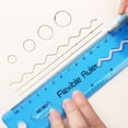 thumbnail image 4 of Flexible Plastic Ruler, Multi-Shape Measurement Tool, Clear Scales with Round Holes and Wavy Lines for Accurate Drawing and Measuring, Lightweight Portable Durable Design, 4 of 8