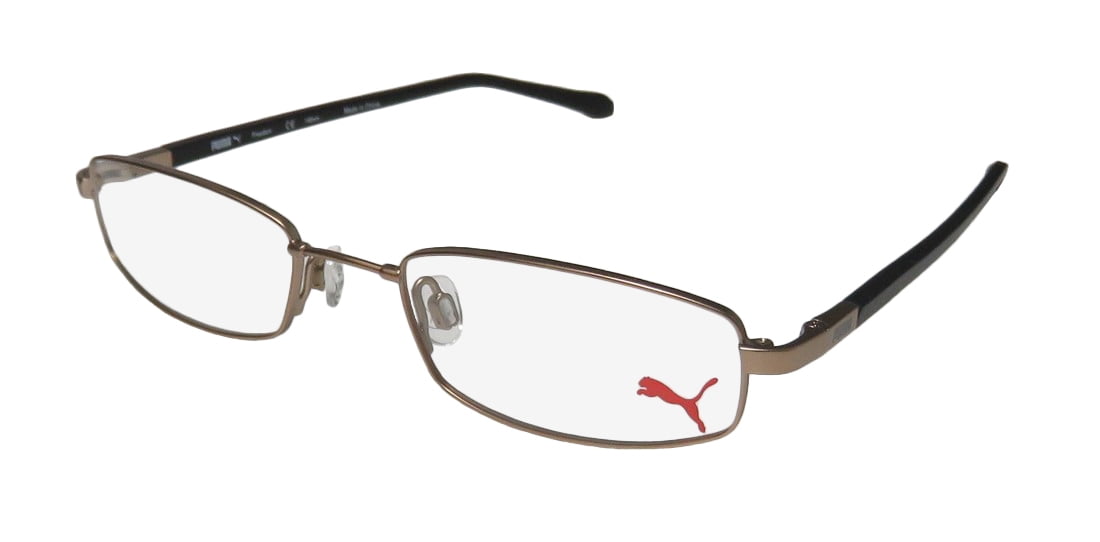 New Puma 15338 Freedom Mens/Womens Designer Full-Rim Brown / Black Two-tone Color Combination Frame Demo Lenses 48-18-140 Eyeglasses/Glasses