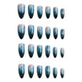 thumbnail image 3 of Uñas postizas adhesivas almendradas SXTSZJ degradado azul profundo 24 piezas, 3 of 7