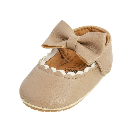 Puntoco Baby Girls Mary Jane Flats with Bowknot Ballet Slippers Toddler First Walkers Infant Princess Wedding Christmas Dress Shoes Kids Shoes Clearance