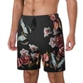thumbnail image 2 of Balery Butterfly with Fowers Mens Swim Trunks Swim Shorts for Men Quick Dry Inseam Beach Shorts with Compression Liner Pocket-XX-Large, 2 of 9