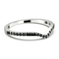 thumbnail image 3 of 1.1mm round cut, 25 stones black diamond moissanite wedding band 10k White Gold, 3 of 4