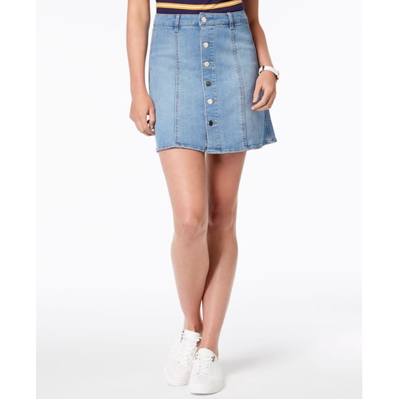Tinseltown Juniors Button Front Denim Skirt Sumba 6