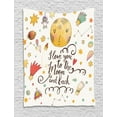 thumbnail image 1 of Quote Tapestry, Romantic Cartoon Style Celestial Elements with I Love You to the Moon and Back Slogan, Wall Hanging for Bedroom Living Room Dorm Decor, 60W X 80L Inches, Multicolor, by Ambesonne, 1 of 2