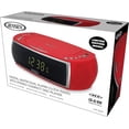 thumbnail image 4 of Restored Jensen JCR-322R Modern Home CD Tabletop Stereo Clock Digital Display AM/FM Radio CD Player Dual Alarm Clock (Red)- (Refurbished), 4 of 5