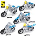 thumbnail image 4 of PISONIC Erector Set Motorcycle,Stem Building Projects Blocks for Families, Metal Building Construction Model kit, 5 in 1 Motobike Building Blocks Steam Educational Blocks(139PCS), 4 of 9