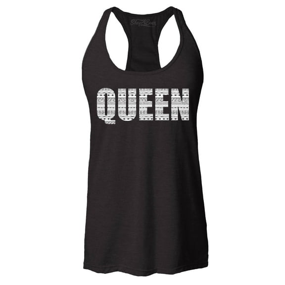 Shop4Ever Women's Queen African Pattern Style Racerback Tank Top XX-Large Black