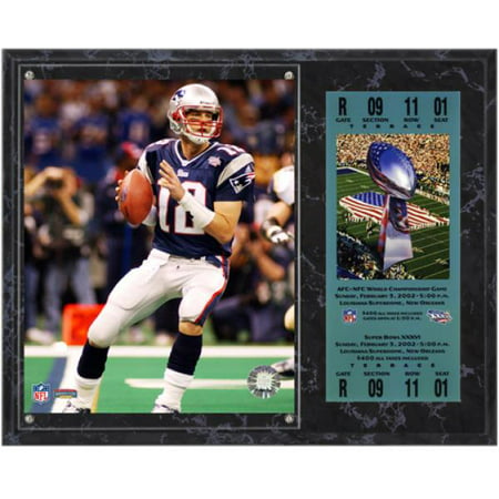 New England Patriots Super Bowl XXXVI Tom Brady Plaque with Replica (Best Place To Sell Nfl Tickets)