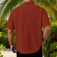 thumbnail image 3 of Yifymode Men's Lapel Short Sleeve Button-Down Shirt, Lightweight Breathable Fabric Summer Casual Top Vermilion L, 3 of 3