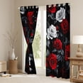thumbnail image 3 of Homewish Chic Floral Rose Black Out Curtains For Girls Boys,Black Red White Curtains Pack of 2 (42x63 Each),Romantic Flowers Bedroom Curtains,Super Cozy Room Decor, 3 of 6