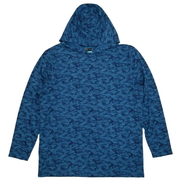 PGA Tour Mens Blue Grouper Heather Camo Print Luxe Water Repellent Hoodie XL