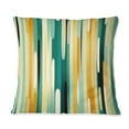 thumbnail image 2 of Designart "Striped Pattern with Jungle Green and Yellow Tones" Striped Printed Throw Pillow, 2 of 5