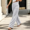 thumbnail image 5 of ClodeEU Women's Striped High Waist Pleated Wide Leg Pants,Casual Loose Trousers with Pockets ,Women's Plus XL, 5 of 7
