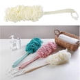 thumbnail image 1 of Bath Brush Long Handle Non-slip Shower Shower Sponge Sponge Ball Back Scrubber Foaming Scrub Tool, Beige, 1 of 8