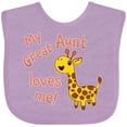 thumbnail image 3 of Inktastic My Great Aunt Loves Me Cute Giraffe Boys or Girls Baby Bib, 3 of 4
