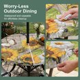 thumbnail image 5 of Round Outdoor Tablecloth with Umbrella Hole and Zipper, Farmhouse Sunflowers Tablecloth with Elastic Waterproof, Rustic Barn Doors Flowers Butterfly Wooden Patio Table Covers for 55" - 60" Tables, 5 of 9