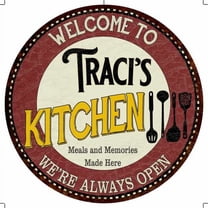 Traci's Kitchen 14" Round Metal Sign Bar Game Room Wall Decor 100140040403