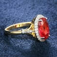 thumbnail image 4 of OM Jewels 14K Yellow Gold Plated 3Ct Lab Created Ruby Halo Engagement Wedding Women Ring, 4 of 5