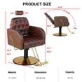 thumbnail image 2 of Hydraulic Reclining Barber Chair Salon Chair, Reclining Salon Chair for Hair Stylist, Adjustable Height and 360 Degree Swivel, All Purpose Beauty Spa Equipment-Brown, 2 of 9
