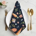 thumbnail image 2 of Easter Eggs Cloth Napkins, Carrots Spring Daisy Botanical Rustic Dark Blue Washable and Reusable Dinner Napkins Set of 4, Table Napkin for Kitchen Party Birthday Wedding Hotel Housewarming 20"x20", 2 of 9