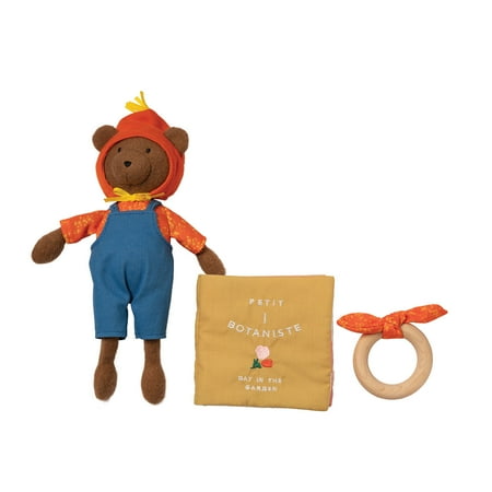 - Manhattan Toy Petit Botaniste Bear Doll, Soft Book, and Wooden Teether Baby Soothing Gift Set