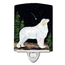 Caroline's Treasures SS8471CNL Starry Night Great Pyrenees Ceramic Night Light, 6x4x3", multicolor