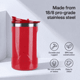 thumbnail image 2 of Ozark Trail 16oz Ceramic Lined Stainless Steel Can Tumbler with 2-in-1 Lid,Patriotic Red, 2 of 10