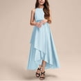 thumbnail image 2 of AUNVITO Girls Satin Performance Dress Elegant Sleeveless Round Neck Long Dress for Piano Recital Formal Event, 2 of 5