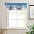 thumbnail image 7 of Christmas Tree Snowman Kitchen Curtains and Valances Set, Winter Snowflakes Blue Ombre Xmas Rod Pocket Window Valance Window Curtain Panels for Living Room Bedroom Laundry, 27.5x36in, 3 Pieces, 7 of 7