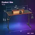 thumbnail image 3 of Bestier 42" Gaming Desk PC Computer Office Gamer Table Desk with LED Lights & Monitor Stand in Red Adults, 3 of 8