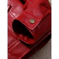 thumbnail image 6 of Sunisery Toddler Girls Motorcycle Jackets PU Faux Leather Coat Turn-Down Collar Long Sleeve Crop Tops Outerwear Coats, 6 of 7