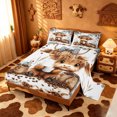 thumbnail image 2 of meiyoeat Coffee Highland Cow Bed Sheets,Cute Farm Animal Full Size Sheets For Girl,4pcs,1 Flat Sheet,1 Fitted Sheet and 2 Pillowcases, 2 of 6
